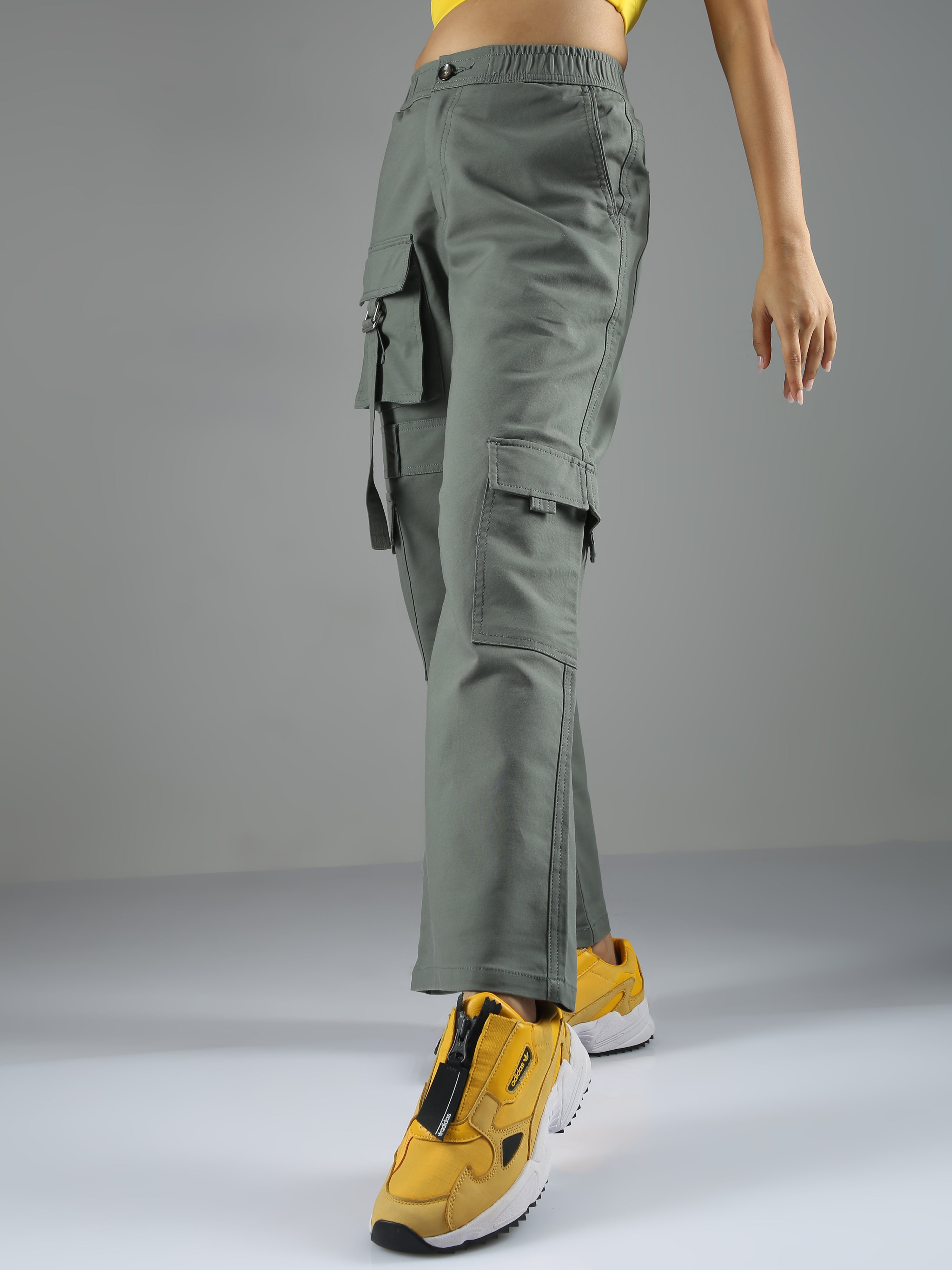 Buy WineRed Women Olive Cargo Trouser at Amazon.in